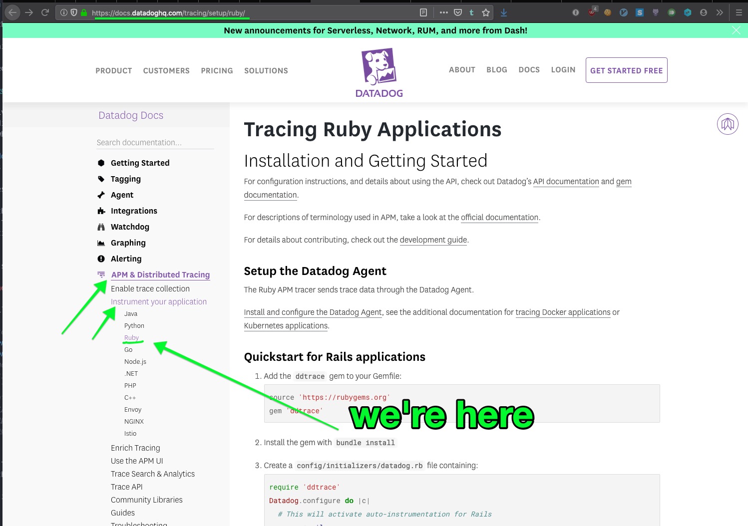 Setting up Application Performance Monitoring in DataDog in your